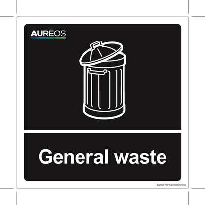 Show details for General Waste Sticker - 120mm X 120mm